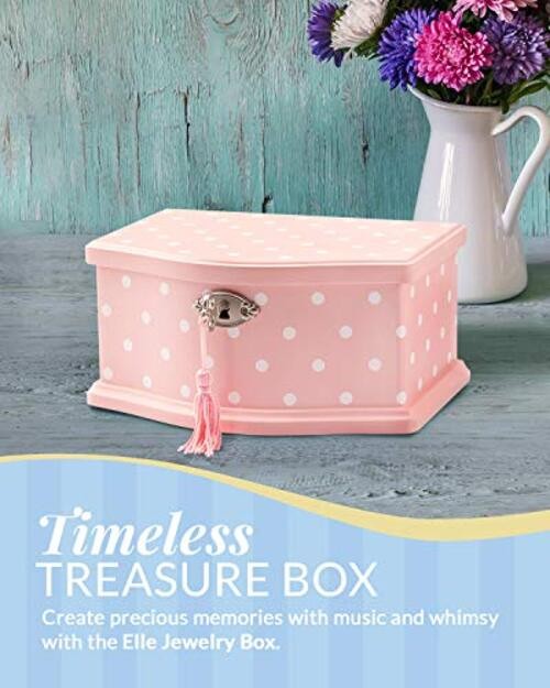 Elle Jewelry Box – Ballerina Jewelry Organizer and Swan Lake Wind-Up Music Pink