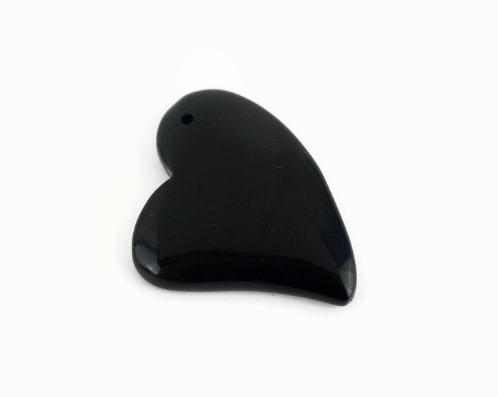 Black Agate Heart Pendant Beads Wholesale None (No Enhancement)