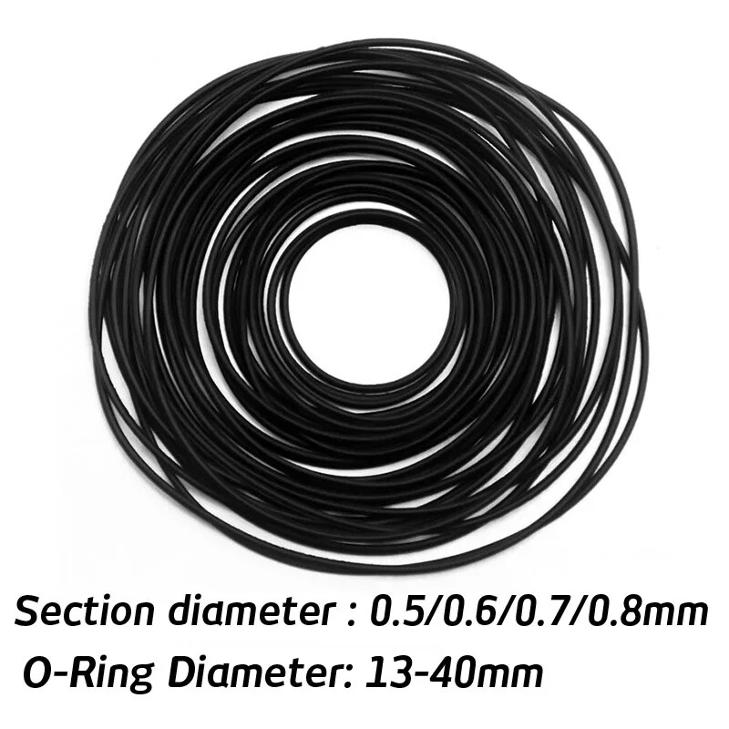 Watch Back Case Waterproof O-Ring 0.5-0.8mm 13-40mm Rear Cover Gasket Seal Ring