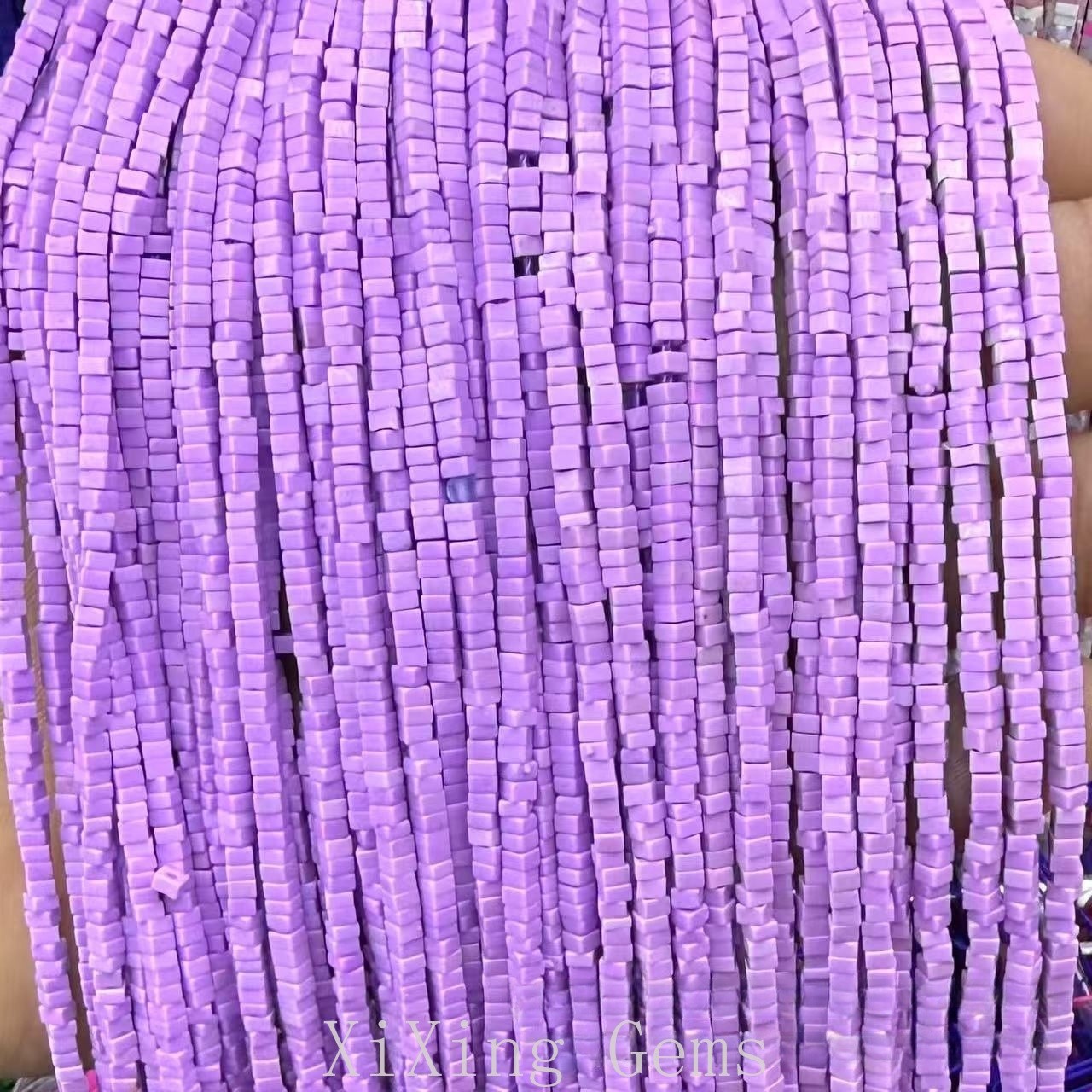 1x2mm Synthetic Purple Turquoise Flat Square Disc Spacer Bead for Jewelry Making
