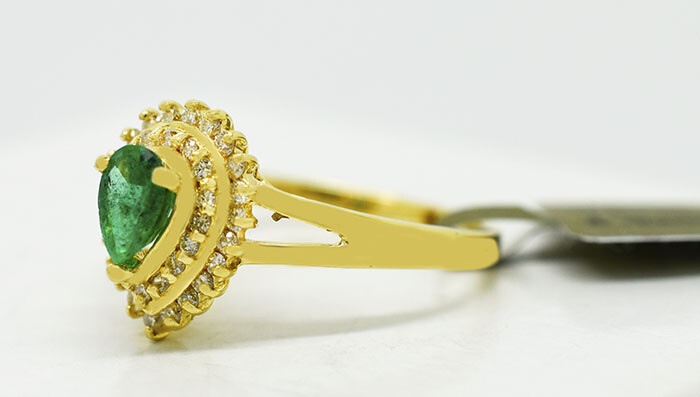 GENUINE 0.67 Cts EMERALD & DIAMOND RING 14k GOLD – NWT – Free Appraisal Service