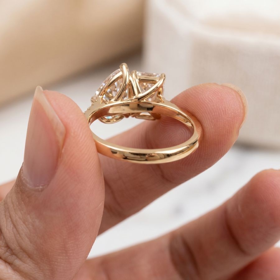 3 Ct Emerald-Cut VS1 Lab Grown Diamond Wedding Engagement Ring 14k Yellow Gold