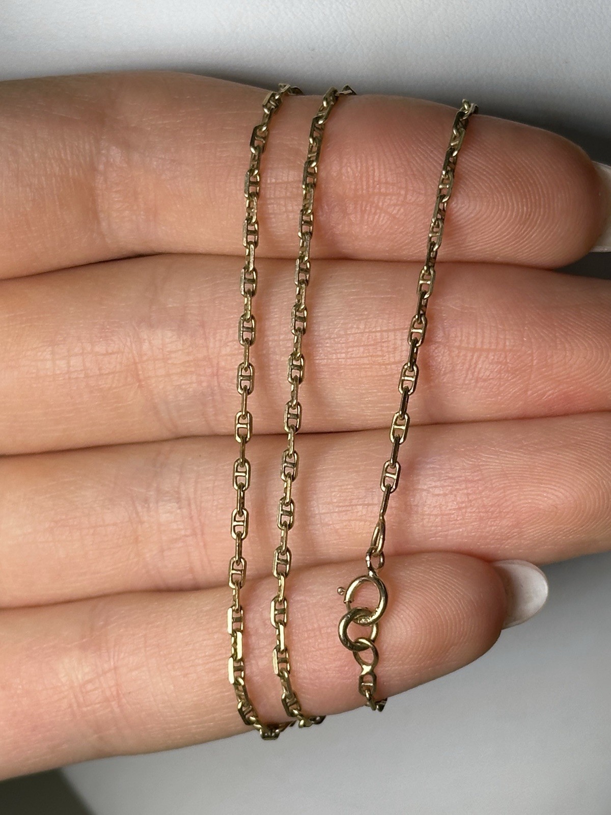 Solid 14K Yellow Gold Anchor Link Chain Necklace, 16”, 3 g, 1.9 mm