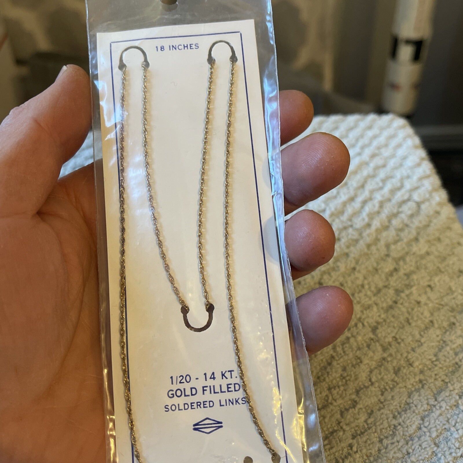1/20th 14k Gold Fill Rope Chain Necklace 18 Inches Length