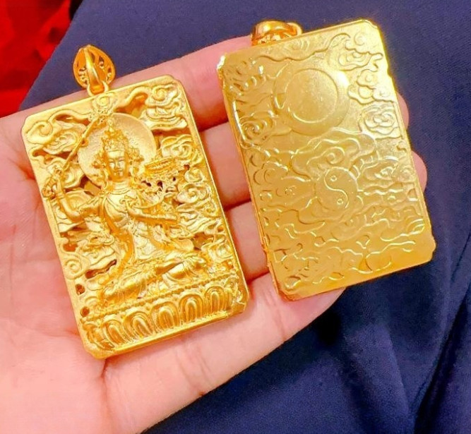 Men’s Guardian Buddha 24K Thai Baht Gold Filled Yellow GP Necklace Pendant