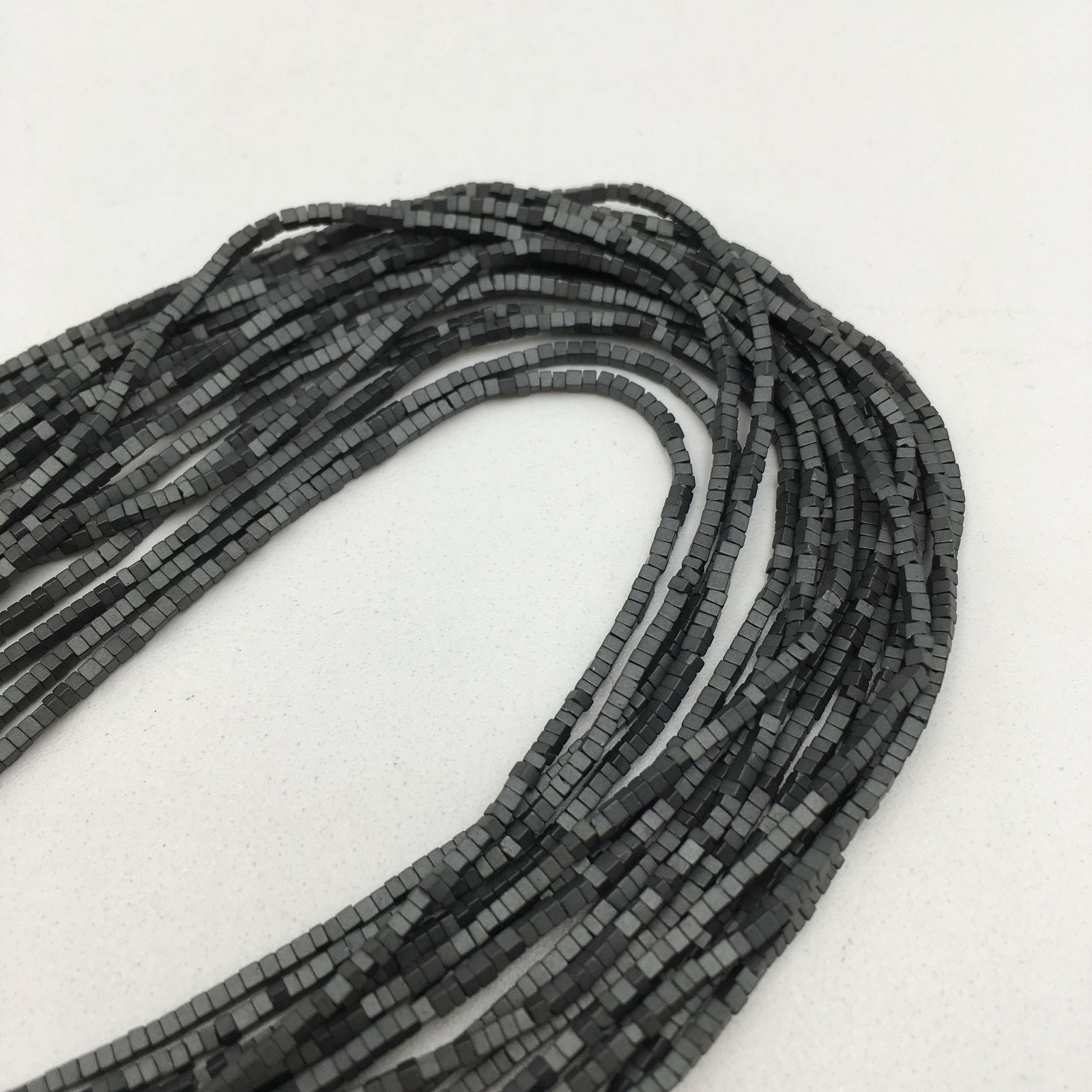 Gray/Gold/Silver/Copper Hematite Matte Cube Beads 1x1mm 15.5″ Strand