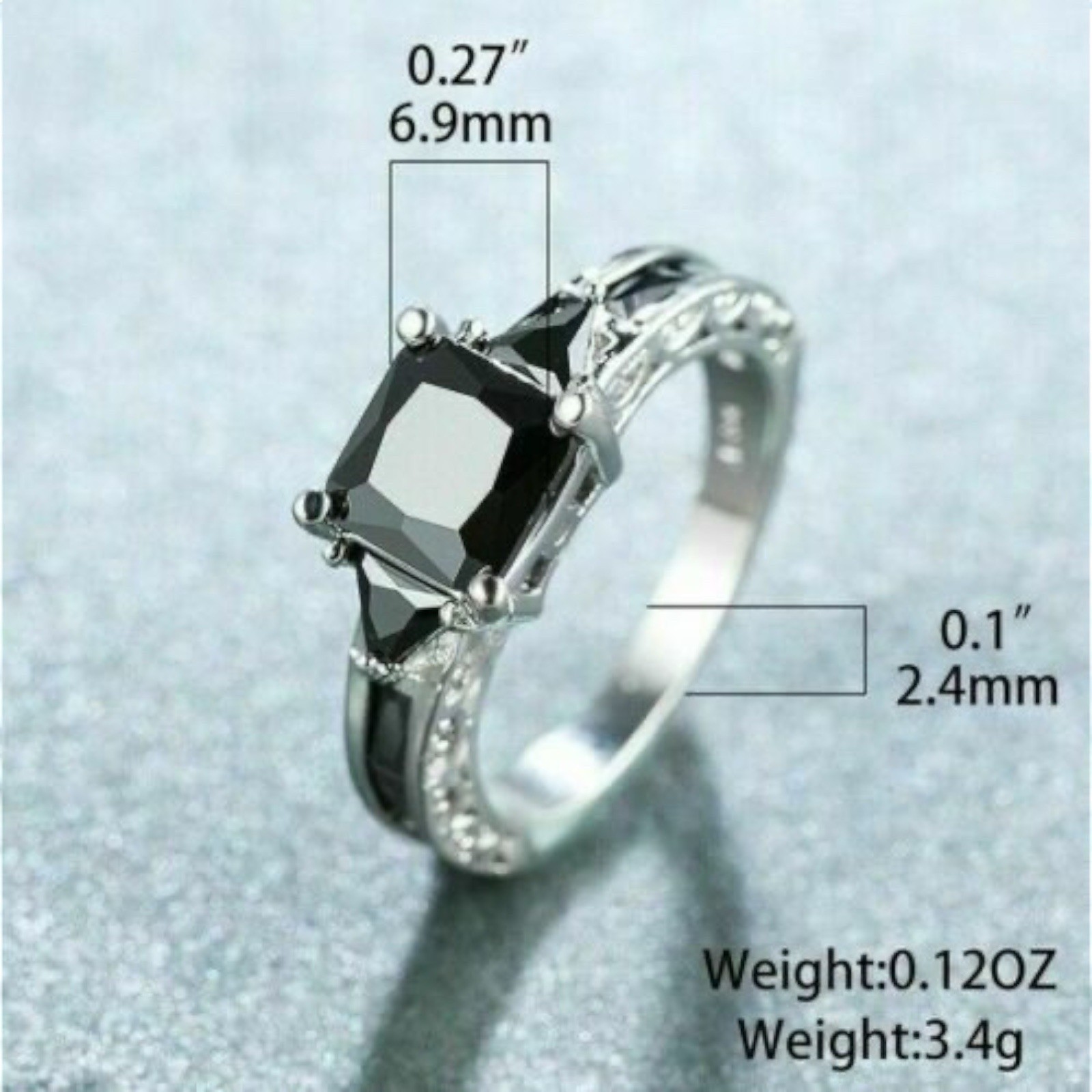 Fashion 925 Silver Ring Women Jewelry Cubic Zircon Wedding Ring Size 6-11. A85
