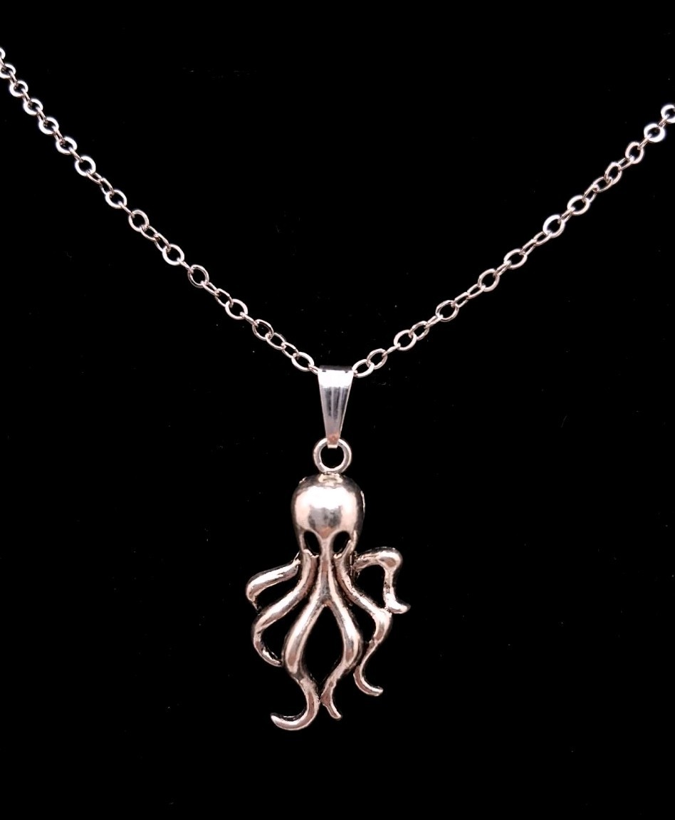 Octopus Pendant Necklace Women’s Fashion Jewelry Gift Beach Silvery Toned