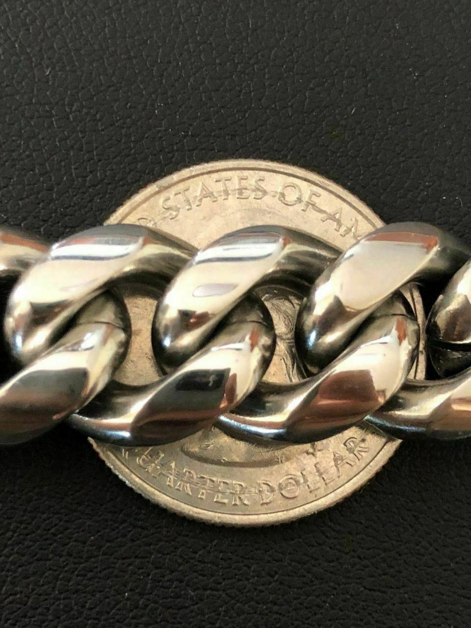 Men’s Miami Cuban Link Chain Solid Stainless Steel 4-18mm