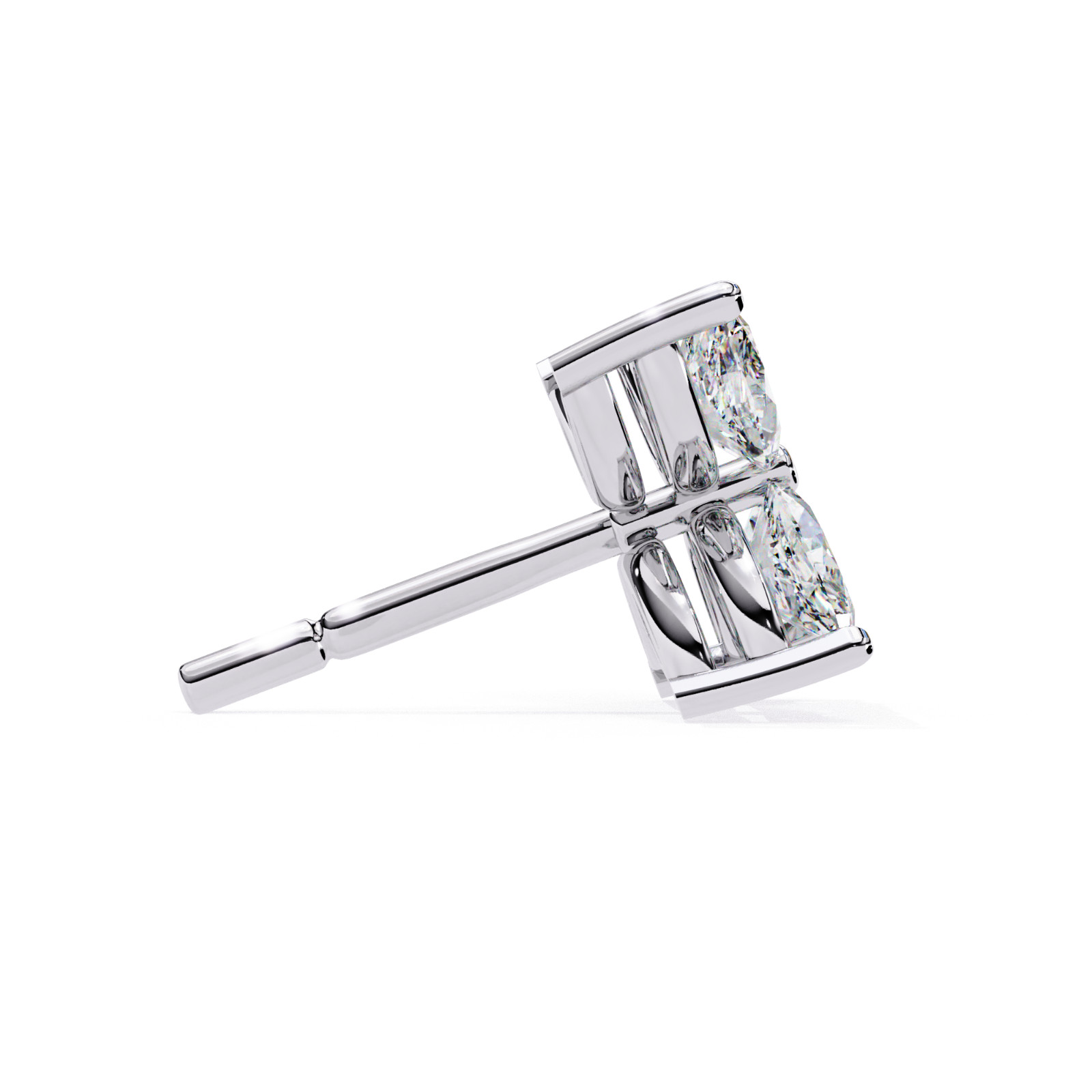 Lab Grown Diamond 1-TCW Marquise Flower Earring 14K White Gold Stud Fine Jewelry