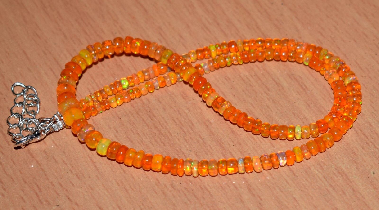 16″Natural ethiopian Opal Welo Fire Opal Gemstone Beads Necklace Black Friday N
