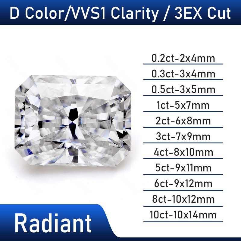 Wholesale 0.3-10ct D Color Excellent Multiple Shapes Cut Loose Moissanite GRA