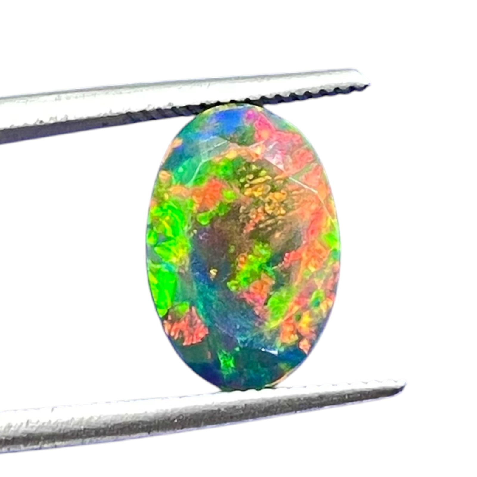 2.25 Cts Natural Black Opal 12x8mm Oval Cut AAA+ Quality Flashy Loose Gemstone
