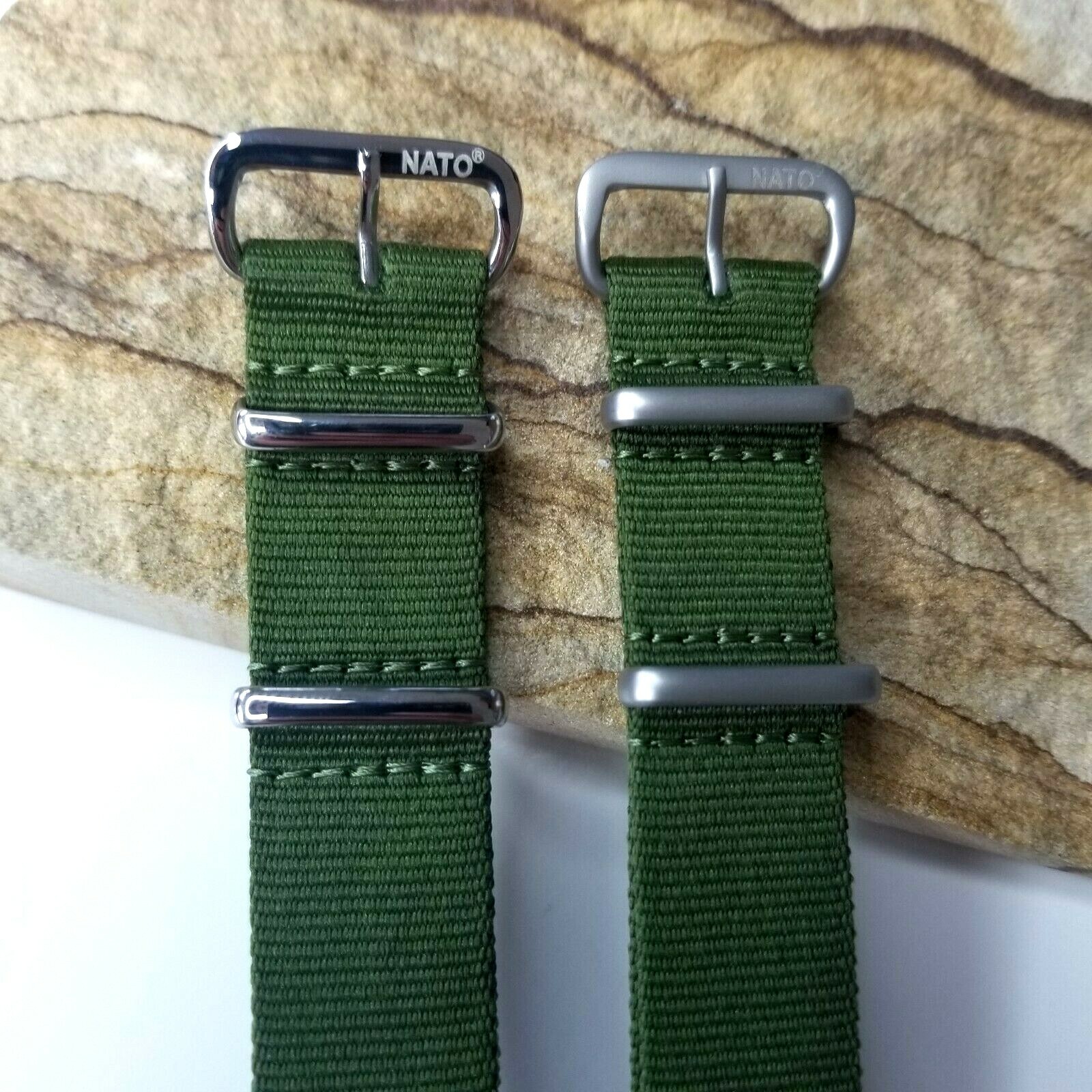 18mm Green NATO G10 strap Ballistic nylon military Mil Spec MoD watch band USA