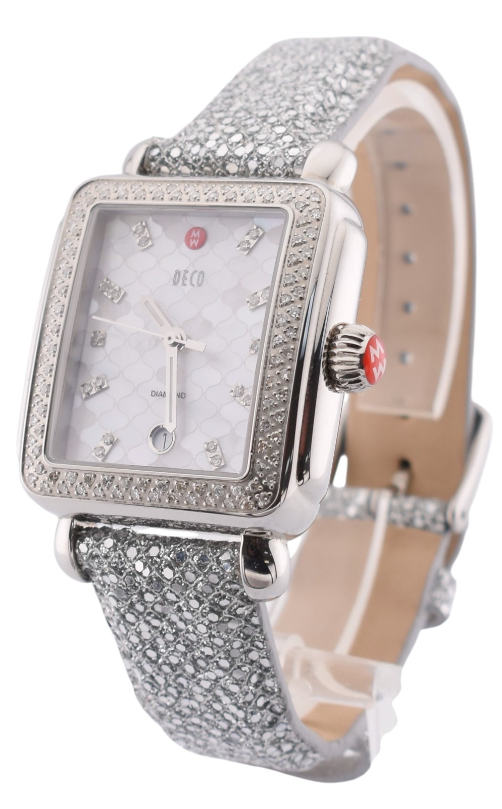 New Michele Deco Mosaic Mother of Pearl Diamond Dial Diamond Watch MW06T01A1046
