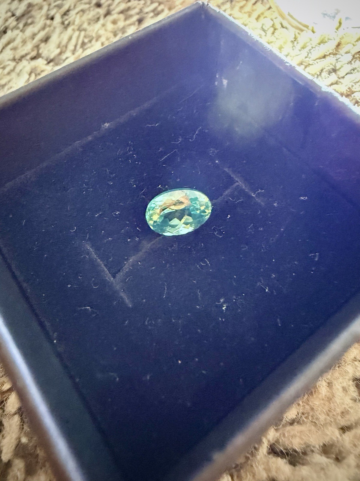 Loose Slightly Included Natural Teal Sapphire, Oval-Cut, 1 Piece