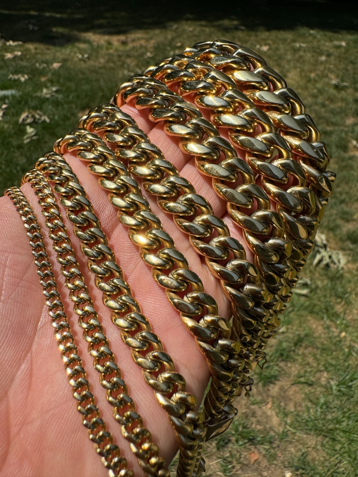 Miami Cuban Link Bracelet 14k Yellow Gold Plated Stainless Steel 4-18mm