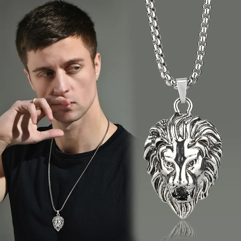 Men’s Titanium Steel Necklace Hip Hop Punk Trendy Anchor Pendant Stainless Steel