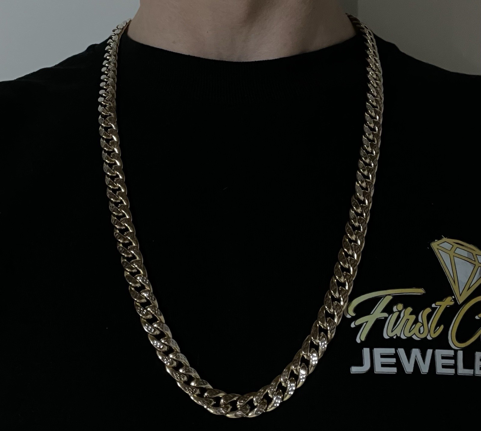 28” 10K Hollow Yellow Gold Diamond Cut Miami Cuban Chain 57.23g | 10.2MM | Box