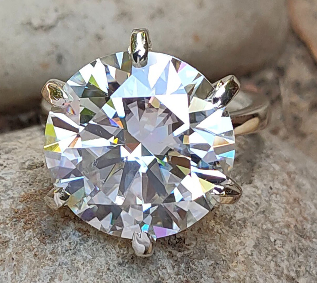 Certified 10.00 Ct White Diamond Solitaire Ring, Amazing Bling, Free Resizing