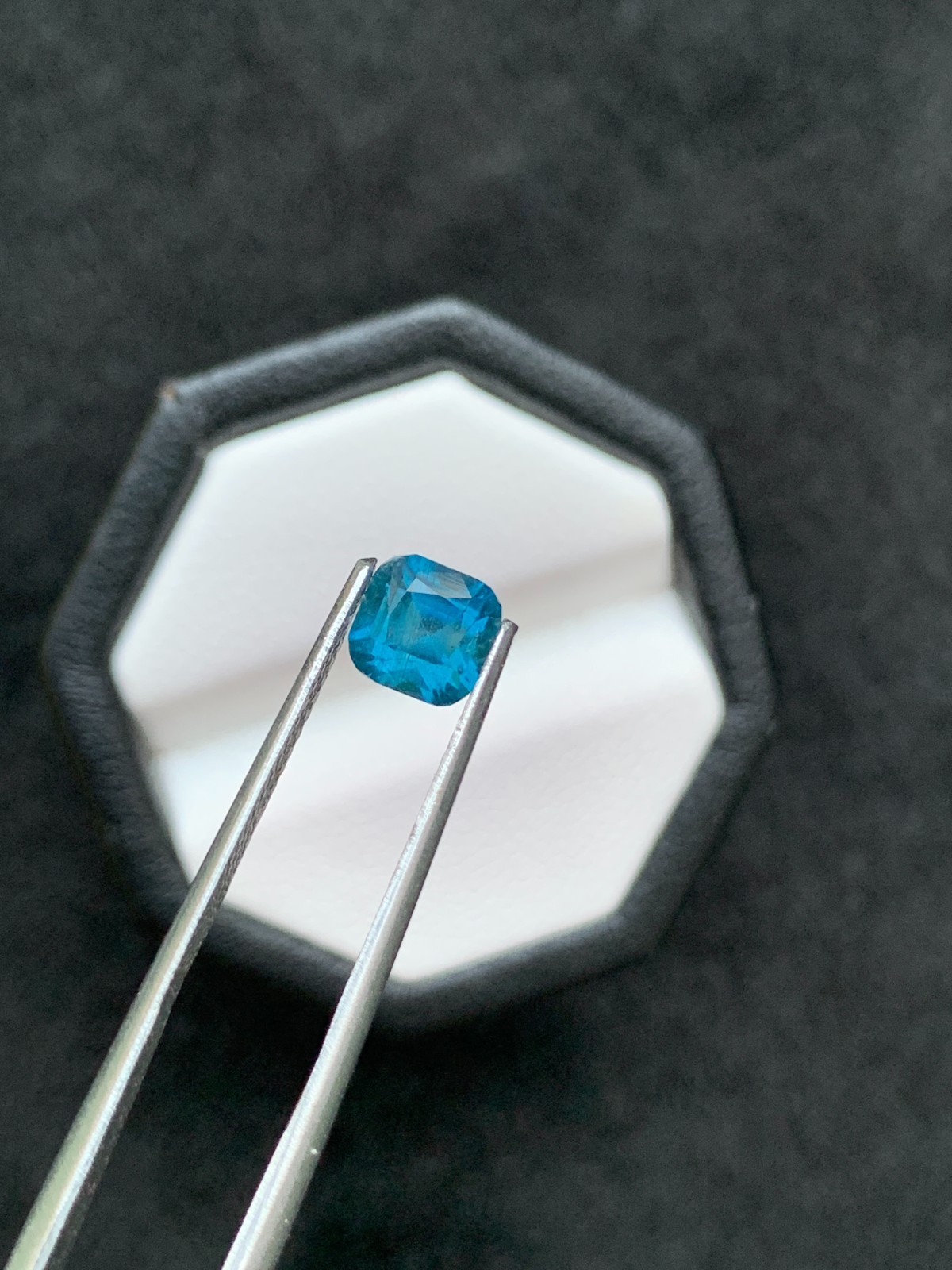 1.32 Ct Natural Untreated Ink Blue Tourmaline Cushion Cut Afghan Loose Gemstone