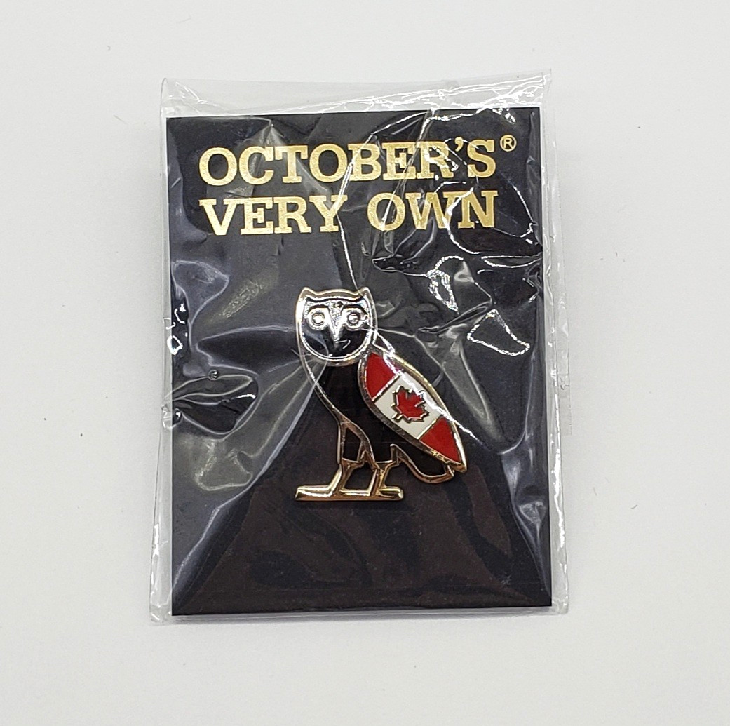 Drake × October’s Very Own OVO Canada Flag Pin 2018 Maple Leaf Badge Brooch