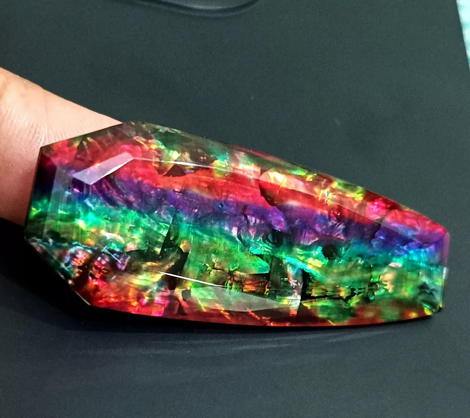 VVS Natural 62.53 Ct Opal-Like Fancy Cut Organic Ammolite Doublet Loose GEMSTONE