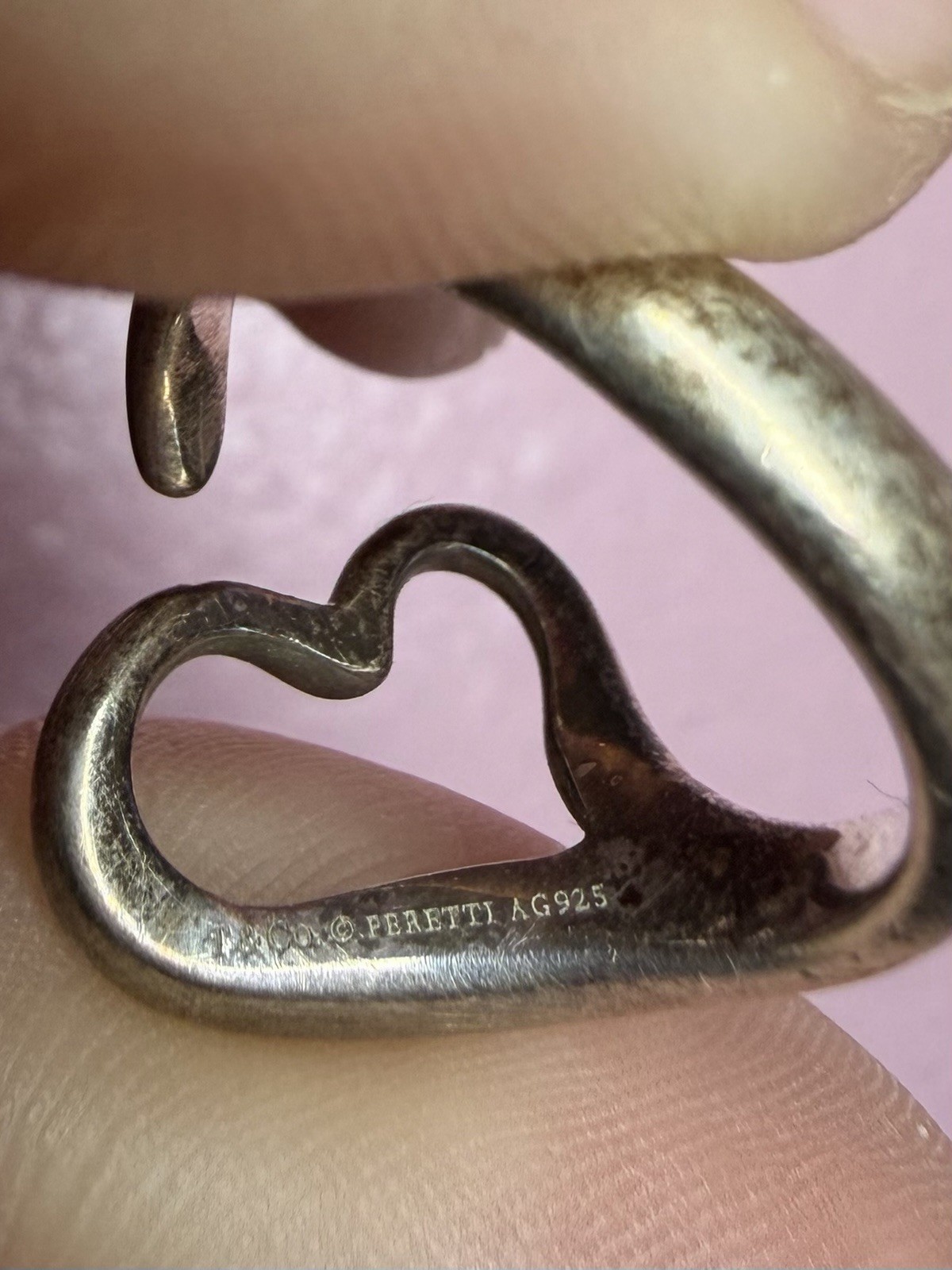 Tiffany & Co. Elsa Peretti Open Heart Ring Sterling Silver 925 SIZE 6