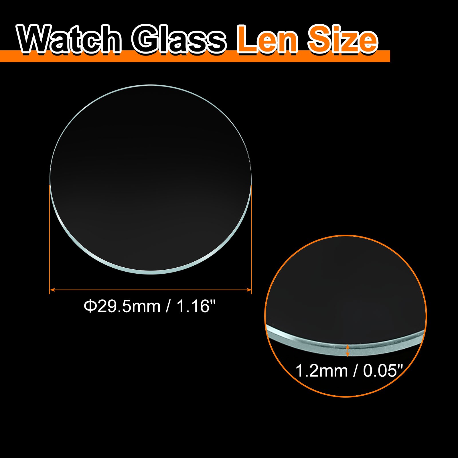 3pcs Watch Glass Lens 29.5mm Mineral Glass Round Clear Len for Watchmaker Repair