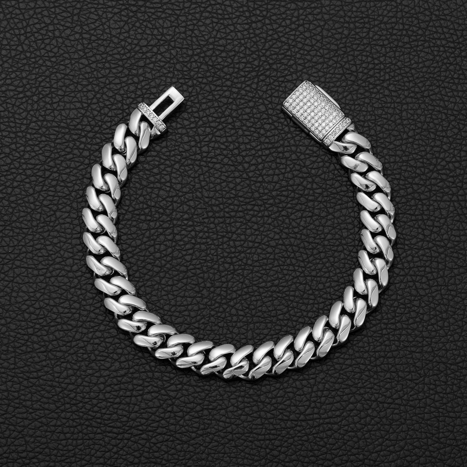 8-22MM Stainless Steel Miami Hip Hop Cuban Chain Necklace Bracelet CZ Clasp