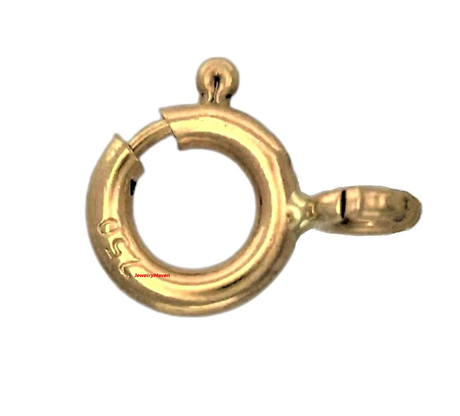 5mm HEAVY DUTY WEIGHT 18k Yellow Gold Spring Ring Clasp OPEN Jump Ring ITALY