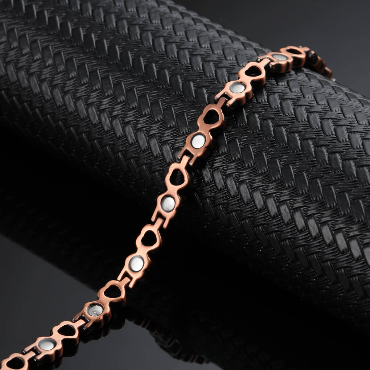 Heart Design Copper Magnetic Anklet Bracelet for Women Daily Wear,Parties