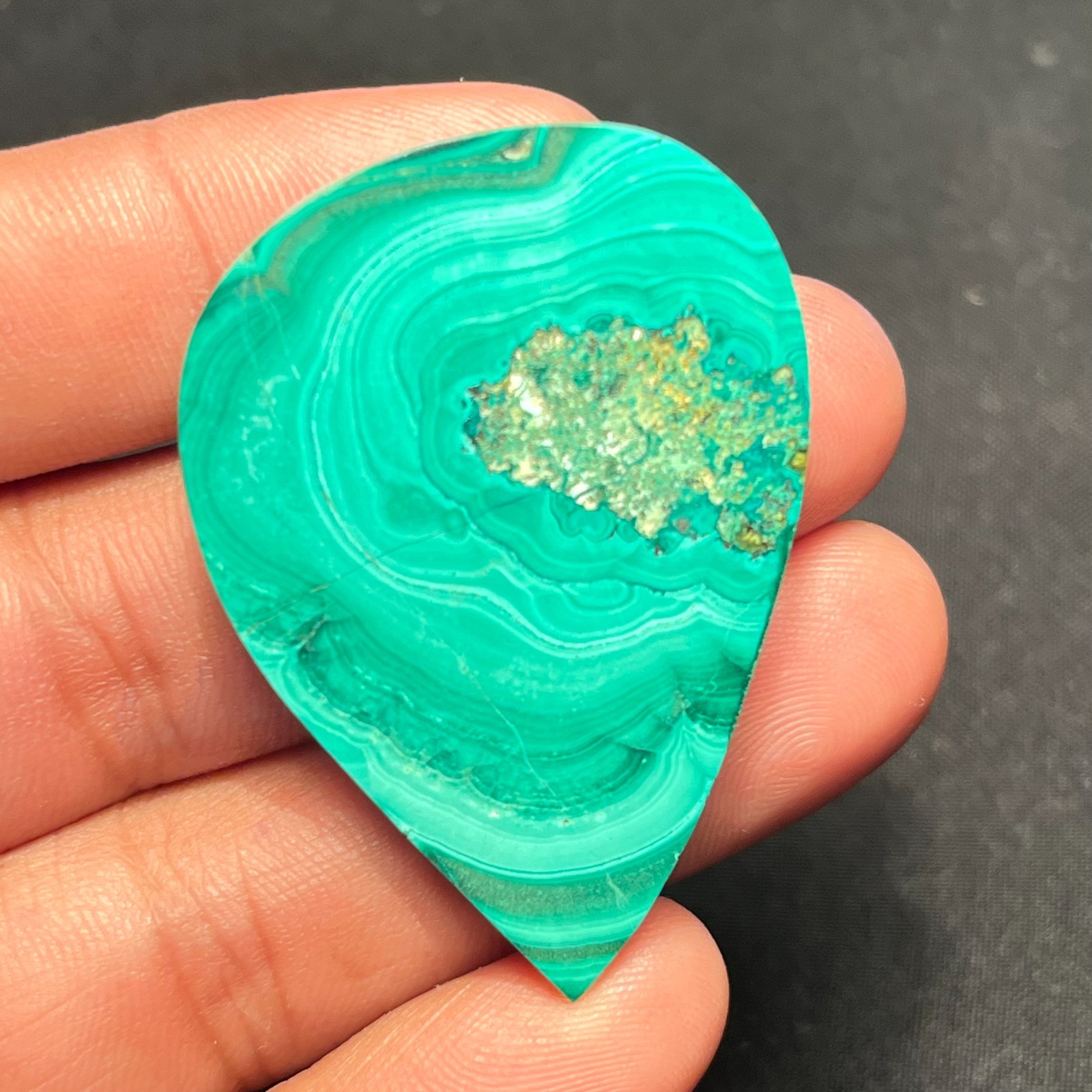 87 Cts Incredible Natural Malachite Slice Slab Both Side Polished AAA+ Gemstone