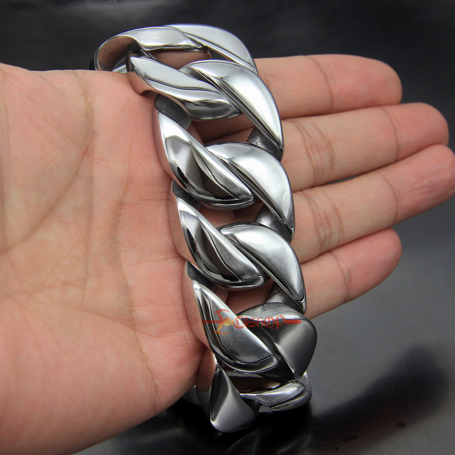 Men’s Super Heavy 316L Stainless Steel Curb Cuban Link Chain Bracelet Necklace