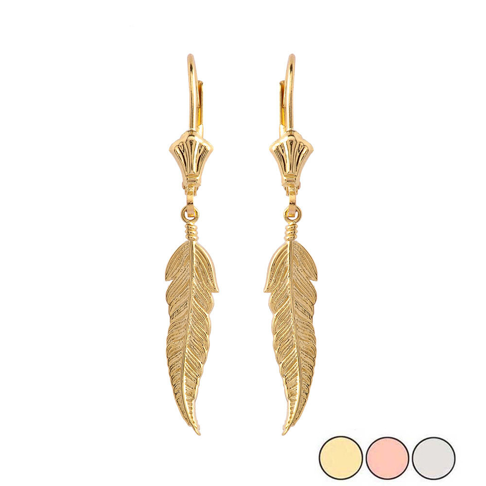 Feather Earrings (Available in Yellow/Rose/White Gold)