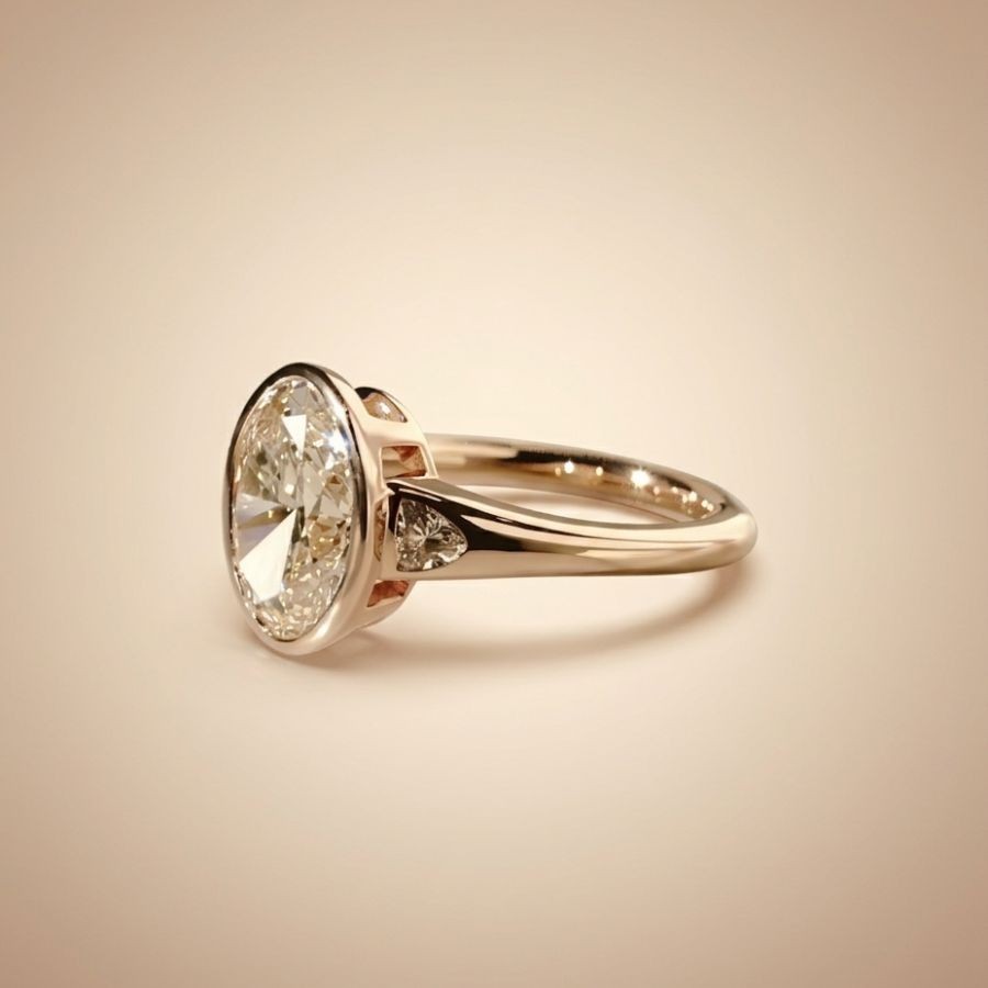 2.20Ct Oval-Cut VS1 Lab Grown Diamond Wedding Engagement Ring 14k Rose Gold