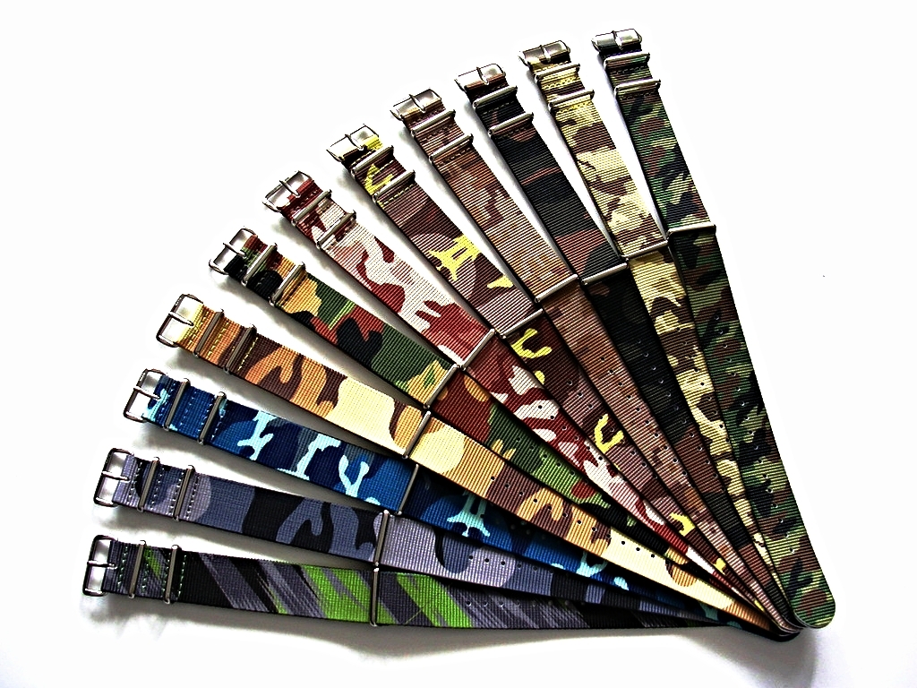 NATO G10 ® Ballistic CAMO nylon watch band Military strap RAF stitched IW SUISSE