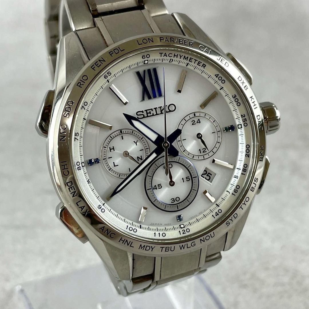 Regular 154 000 yen working Seiko solar wristwatch 8B92 0AT