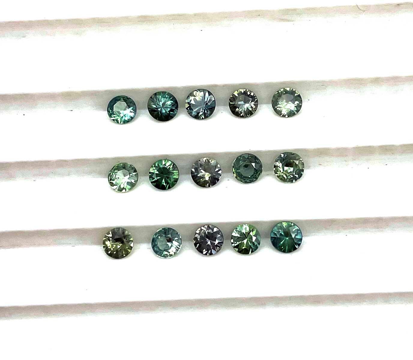 Natural Teal Sapphire Round Cut Loose Gemstone Lot 5 Pcs 3.50 MM 1 CT