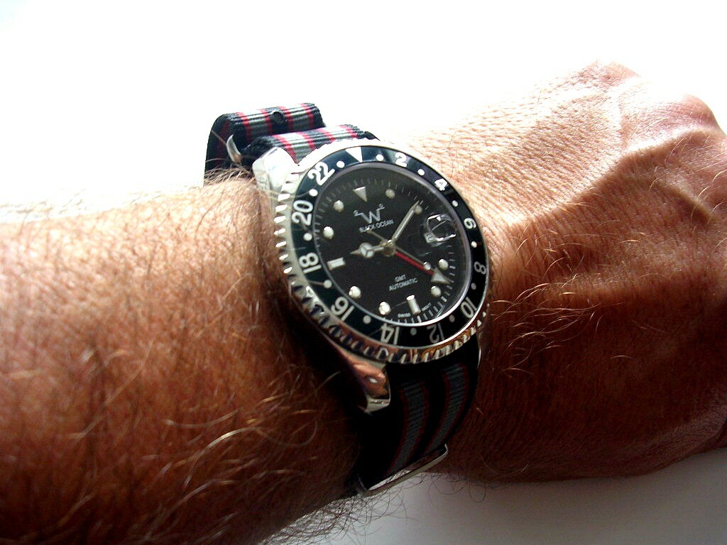 20mm Black Grey stripe NATO G10 nylon watchband strap 3 pak RAF Bonded IW SUISSE