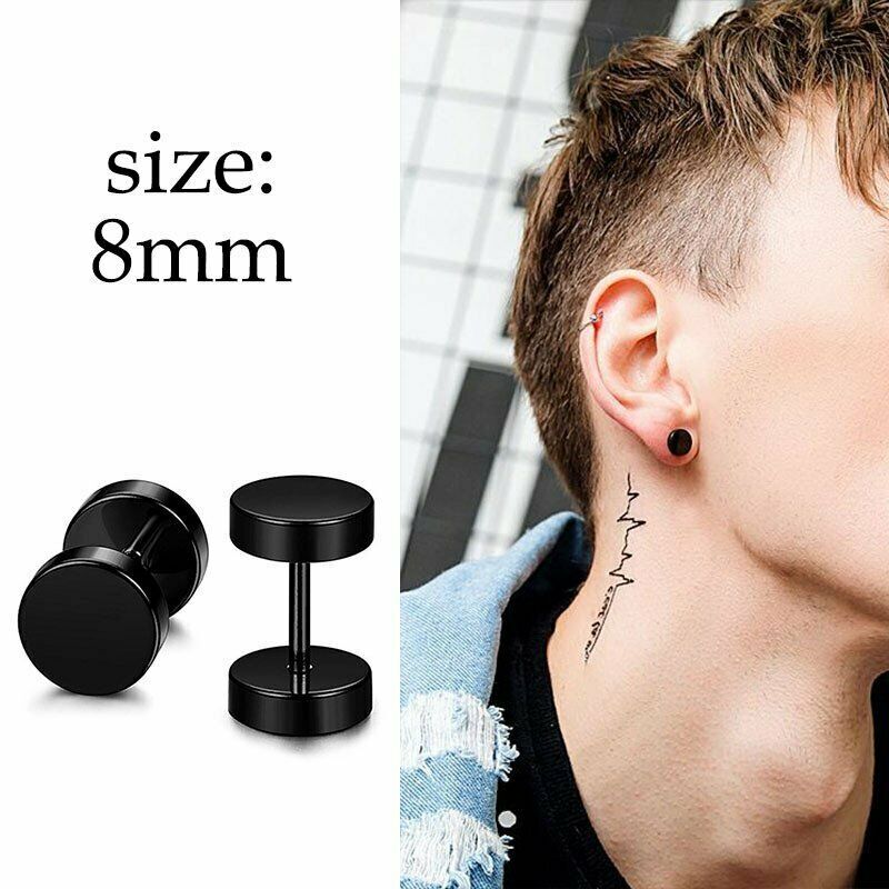 16 PACK Earrings Stud Stainless Steel Punk Piercing Men Hoop Gothic Unisex