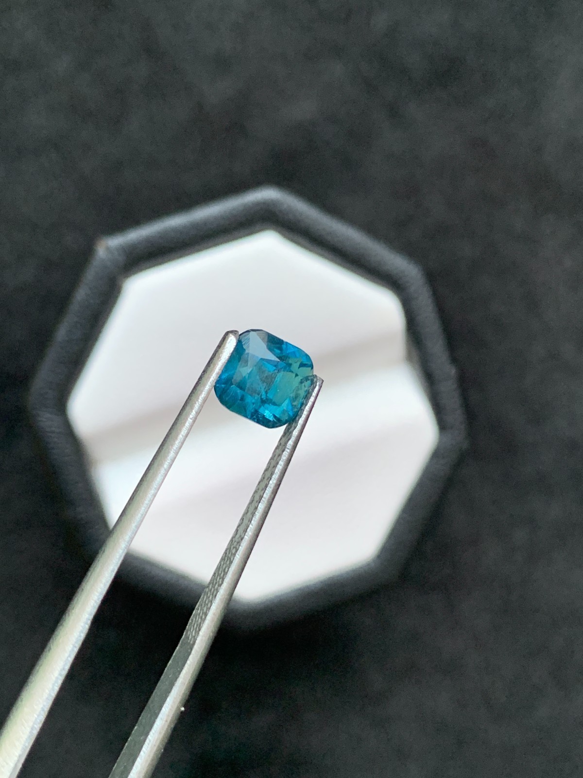 1.32 Ct Natural Untreated Ink Blue Tourmaline Cushion Cut Afghan Loose Gemstone