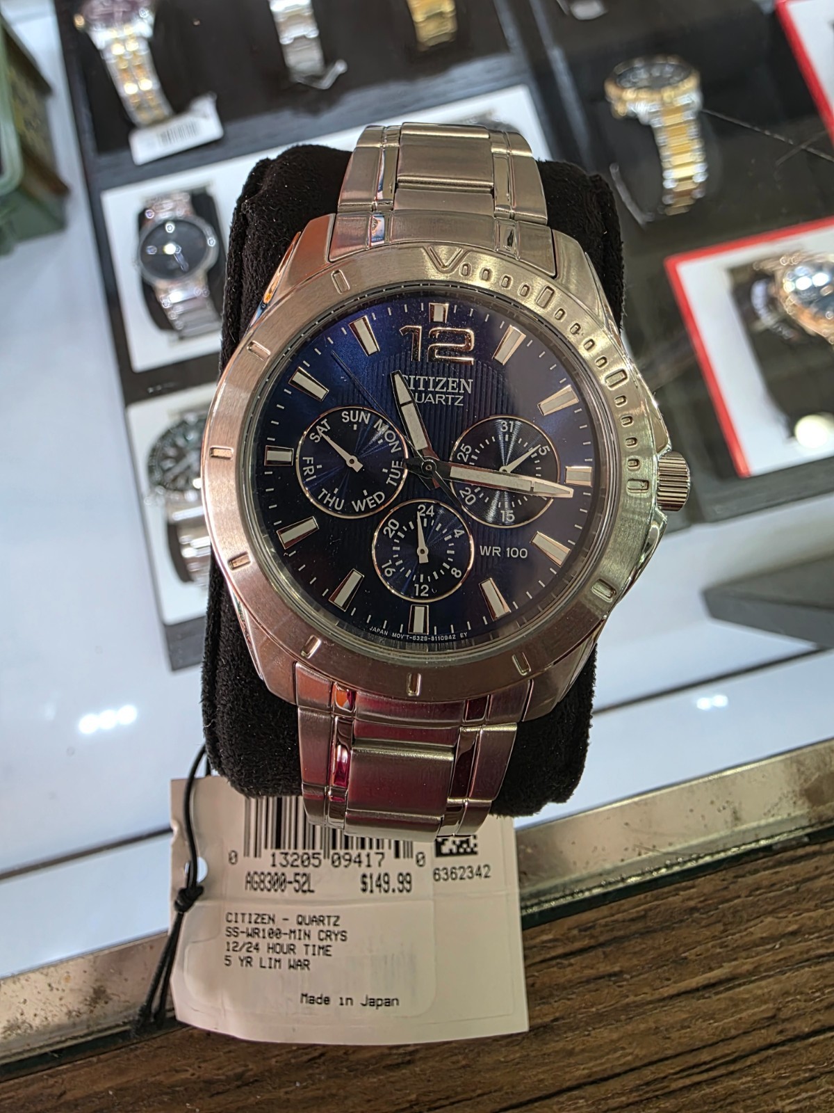 Citizen Quartz Blue Dial Stainless Steel Men’s Watch