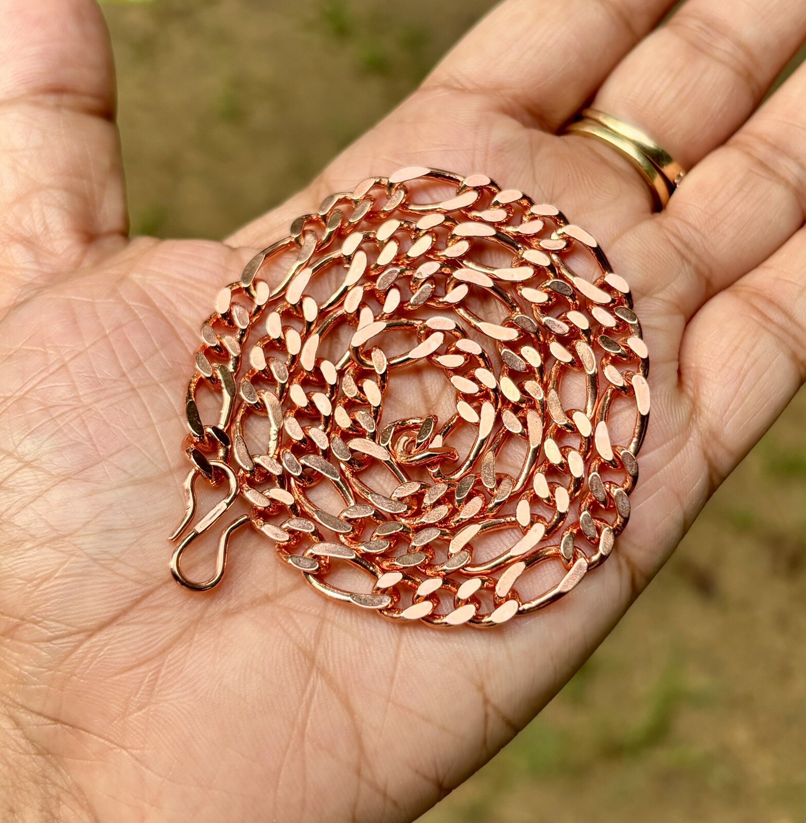 14 inch Pure Copper FIGARO Chain Necklace, Healing Copper Jewelry, Spiritual