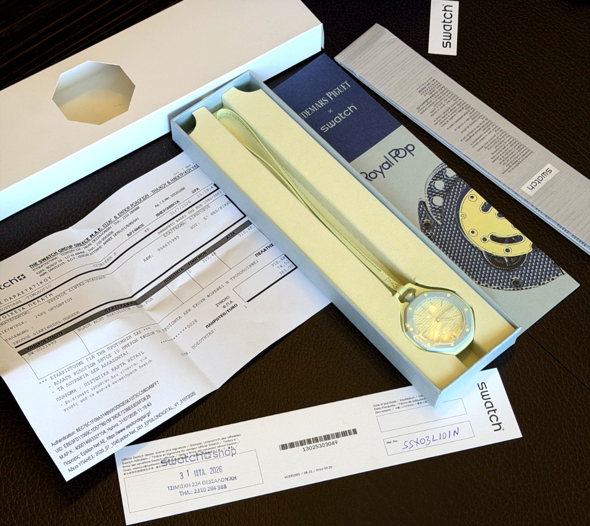 Swatch × Audemars Piguet Royal Pop “Blaue Acht” — Ref. SSX03L101N