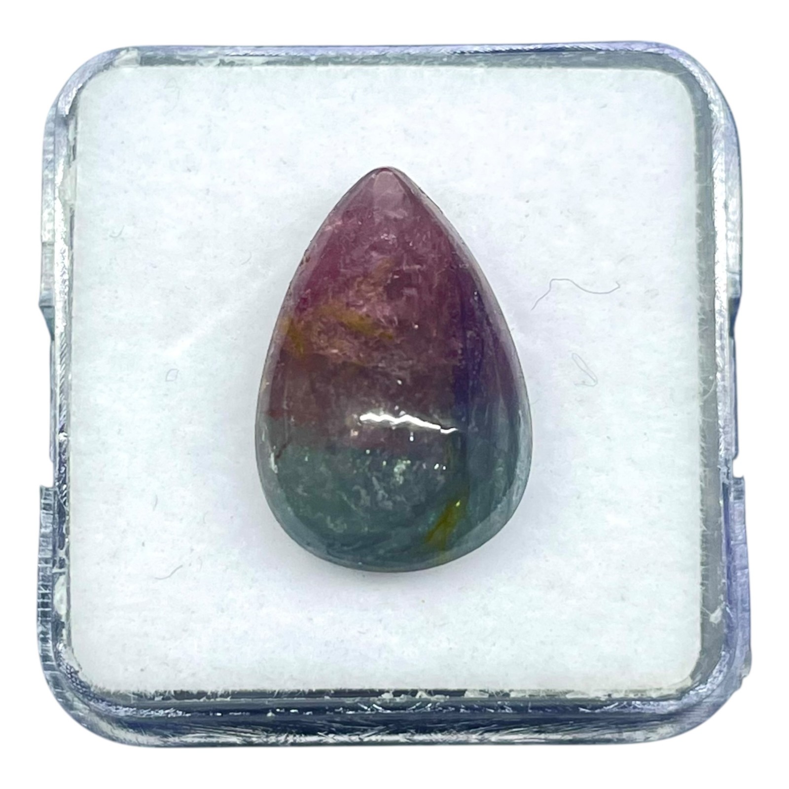 7.93 Cts Natural Bi Color Tourmaline 16x12mm Pear Cabochon Untreated Gemstone
