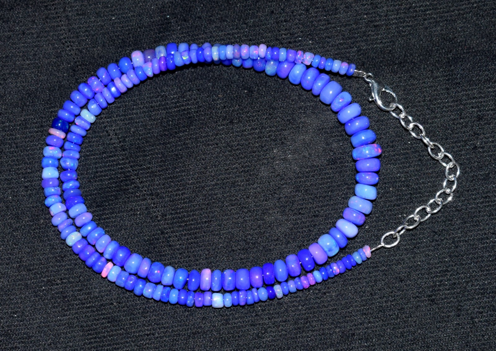 16″Natural Ethiopian Opal Beads Wello Fire Opal Gemstone Bead Necklace