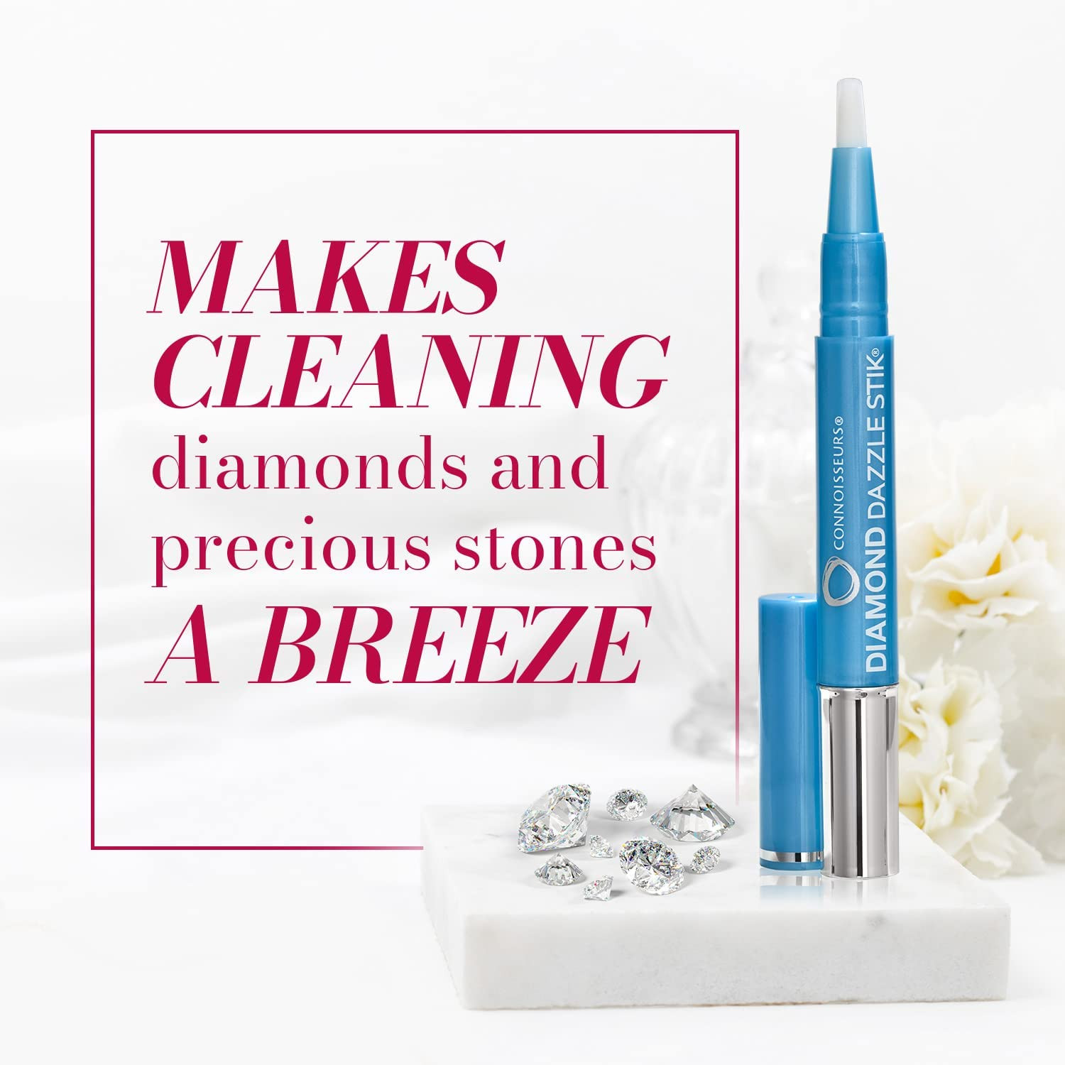 CONNOISSEURS Diamond Dazzle Stik – Portable Diamond Cleaner for Rings and Other