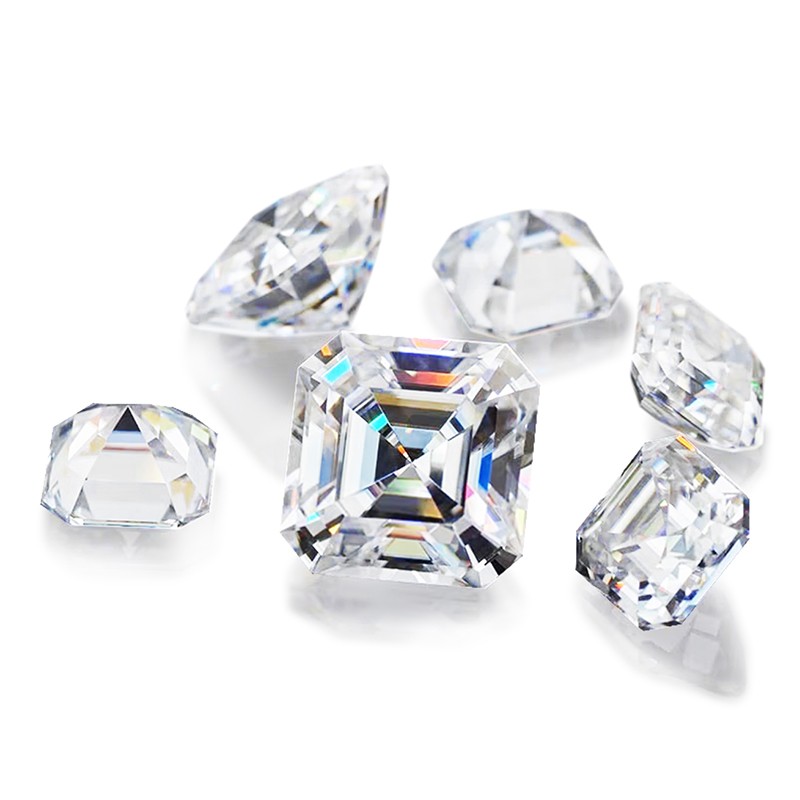 US Loose Moissanite Real Gem Stone GRA Certificate 0.1-10ct VVS1 D Asscher Cut