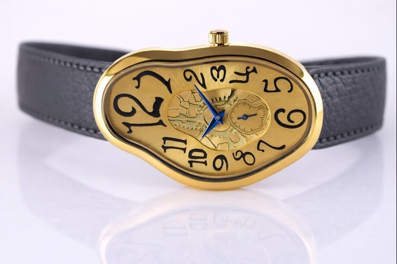 Men’s Abstract Melting Watch Asymmetric Masculine Soft Gifts Watch with Subdial